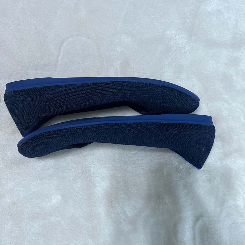 Rothy’s The Flat Round Toe Flats Navy Blue Knit Women’s Size 5 Sustainable Shoes - Picture 5 of 11